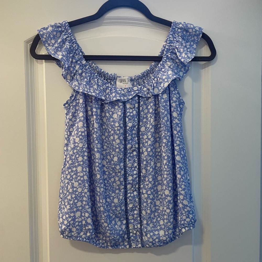Blue and White kids dress top